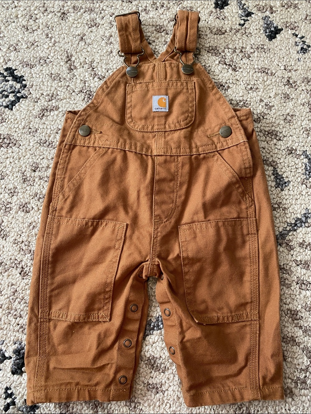 Carhartt Kids Tan/Brown Duck Canvas Overalls